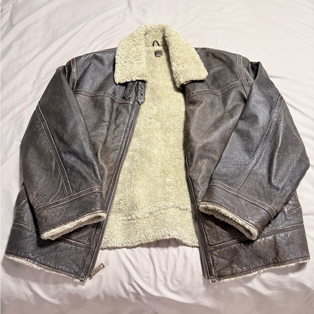Wilsons Leather Brown Shearling Jacket